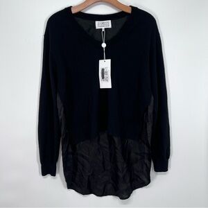 Maison Martin Margiela Black Contrast Hi Low Sweater Top